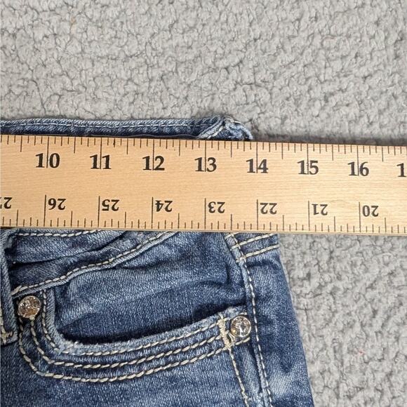 Miss Me Capri Jeans Womens 27 Distressed Embroidered Pockets Crop Denim Pants - Picture 4 of 8